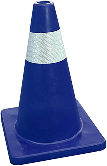 Cono de tráfico azul