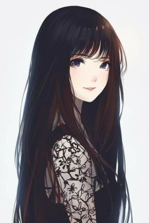 Cheveux de fille d'anime noir